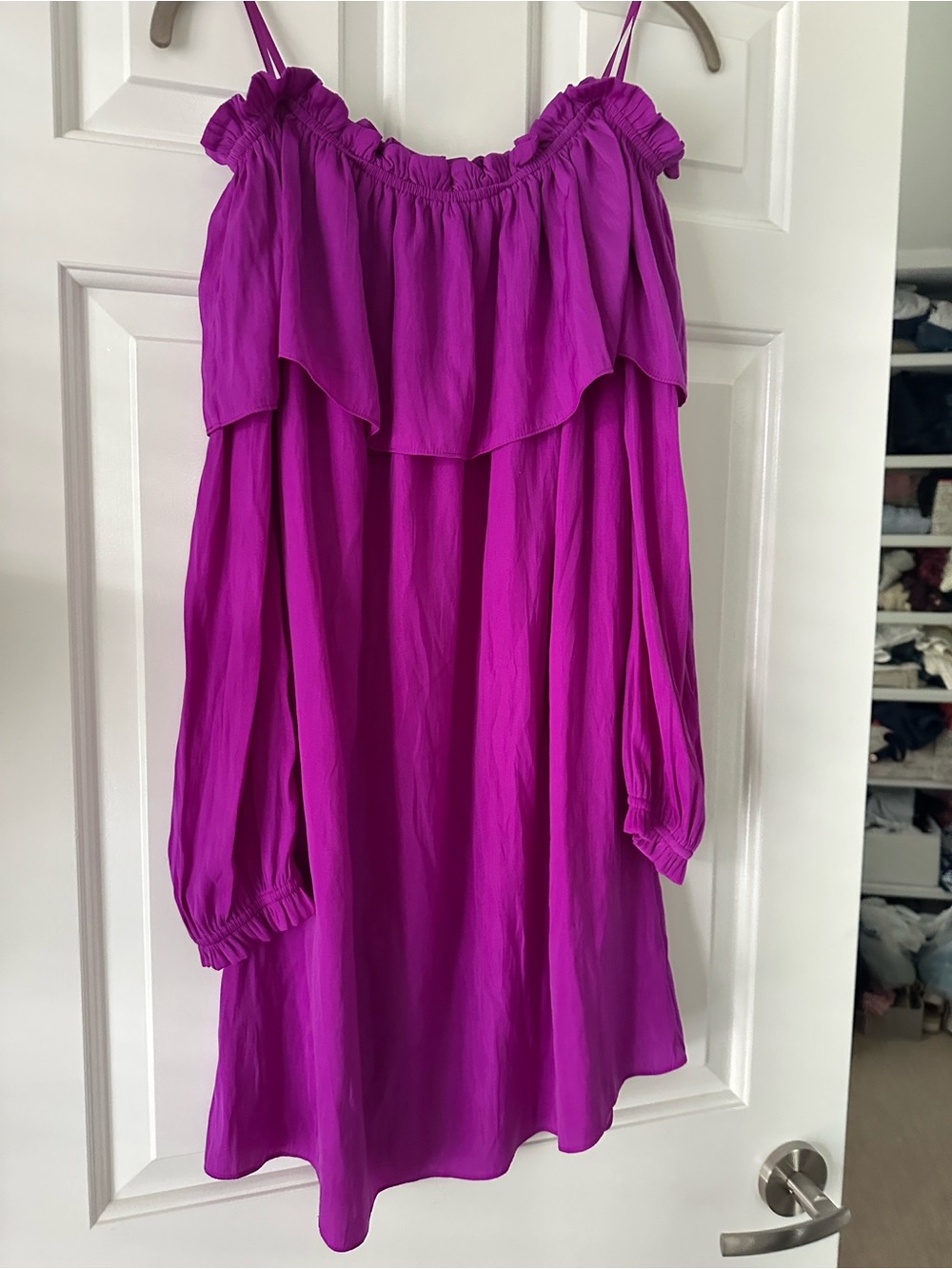 Lilly Pulitzer Strapless Off-Shoulder Ruffle Dress in Magenta